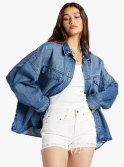 Roxy Main Character - Denim-Jacke Für Frauen -Modereich Geschaft arjjk03067 roxyw bmtw frt1
