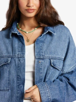 Roxy Main Character - Denim-Jacke Für Frauen -Modereich Geschaft arjjk03067 roxyw bmtw frt3