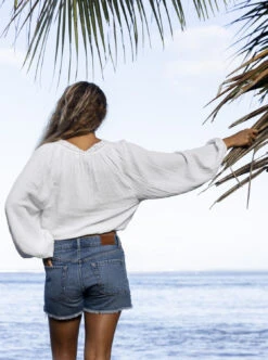 Roxy What A Vibe - Crop Top Mit Langen Ärmeln Für Frauen -Modereich Geschaft arjwt03315 roxyl wbk0 bck1