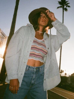 Roxy Kick Back Washed - Langärmliges Kord-Hemd Für Frauen