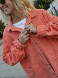 Roxy Kick Back Washed - Langärmliges Kord-Hemd Für Frauen -Modereich Geschaft arjwt03322 roxyl nme0 frt1