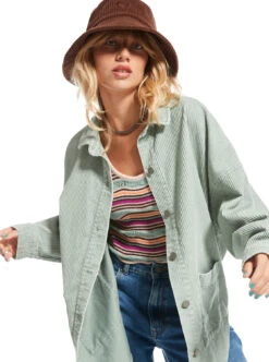 Roxy Kick Back Washed - Langärmliges Kord-Hemd Für Frauen -Modereich Geschaft arjwt03322 roxym bhb0 bck4