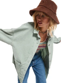 Roxy Kick Back Washed - Langärmliges Kord-Hemd Für Frauen -Modereich Geschaft arjwt03322 roxym bhb0 frt1