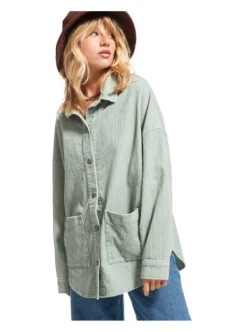 Roxy Kick Back Washed - Langärmliges Kord-Hemd Für Frauen -Modereich Geschaft arjwt03322 roxym bhb0 frt2