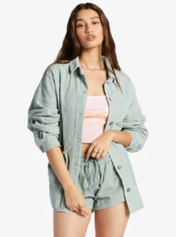 Roxy Kick Back Washed - Langärmliges Kord-Hemd Für Frauen -Modereich Geschaft arjwt03322 roxyw bhb0 frt1