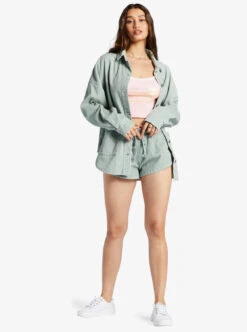 Roxy Kick Back Washed - Langärmliges Kord-Hemd Für Frauen -Modereich Geschaft arjwt03322 roxyw bhb0 frt9