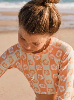 Roxy Wavy Flower - Verkürztes Langärmeliges Rashguard-Set Für Mädchen 7-16 -Modereich Geschaft ergwr03353 roxyl gbg4 frt3