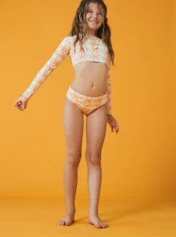 Roxy Wavy Flower - Verkürztes Langärmeliges Rashguard-Set Für Mädchen 7-16 -Modereich Geschaft ergwr03353 roxym gbg4 bck9