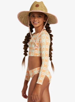 Roxy Wavy Flower - Verkürztes Langärmeliges Rashguard-Set Für Mädchen 7-16 -Modereich Geschaft ergwr03353 roxyw gbg4 frt2