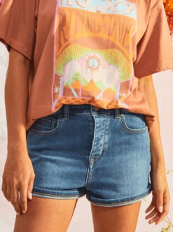 Roxy Fire Away High - Denim-Shorts Für Frauen -Modereich Geschaft erjds03308 roxym bmtw frt1