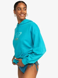 Roxy Life Warm Blue Hug - Übergroßer Kapuzenpulli Für Frauen -Modereich Geschaft erjft04727 roxyw bse0 frt2