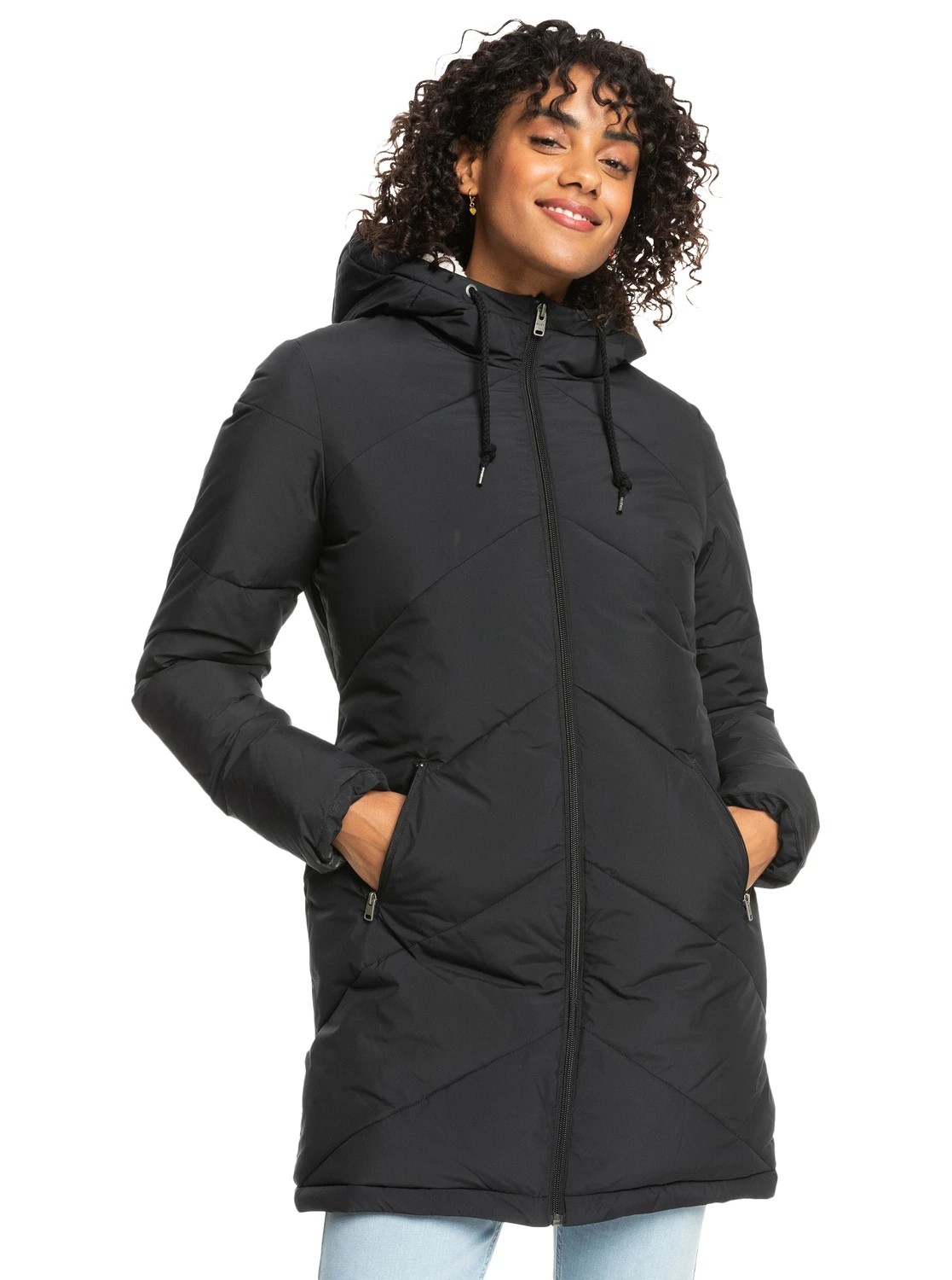 Roxy Better Weather - Länger Geschnittene Steppjacke Mit Kapuze Für Frauen 1 Roxy Better Weather - Länger Geschnittene Steppjacke Mit Kapuze Für Frauen