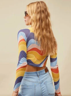 Roxy Just A Friend - Langärmliges Crop Top Aus Mesh Für Frauen -Modereich Geschaft erjkt04062 roxym nme3 bck1