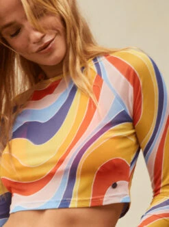 Roxy Just A Friend - Langärmliges Crop Top Aus Mesh Für Frauen -Modereich Geschaft erjkt04062 roxym nme3 bck2