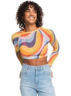 Roxy Just A Friend - Langärmliges Crop Top Aus Mesh Für Frauen -Modereich Geschaft erjkt04062 roxyw nme3 frt1