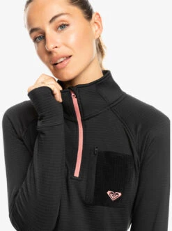 Roxy Waves Of Warmth Waffle - Funktionelles, Langärmliges Thermo-Oberteil Für Frauen -Modereich Geschaft erjkt04069 roxyw kvj0 frt3