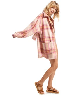 Roxy Ring Tone - Fleece-Hemdjacke Für Frauen -Modereich Geschaft erjpf03144 roxym nht1 bck3