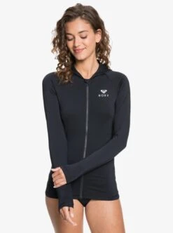 ROXY Essentials - Langärmliger Rashguard Mit Reißverschluss, Kapuze Und UPF 50 Für Frauen