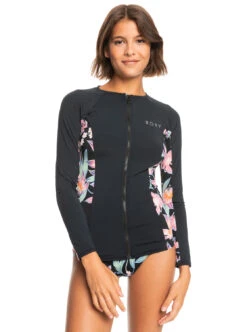 Roxy Zip Through - Langärmliger Rashguard Mit UPF 50 Für Frauen -Modereich Geschaft erjwr03585 roxyw kvj6 frt1