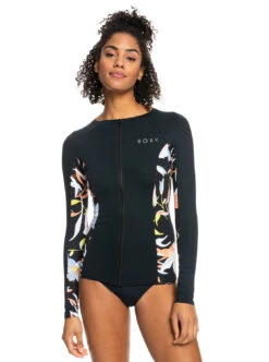 Roxy Zipped - Langärmliger Rashguard Mit UPF 50 Für Frauen -Modereich Geschaft erjwr03621 roxyw xkng frt1