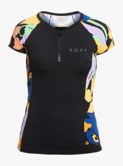 Roxy Caps Sleeve - Kurzärmlige Rash-West Mit Reißverschluss Für Frauen -Modereich Geschaft erjwr03639 roxyv kvj6 frt1