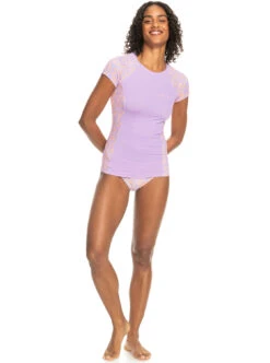 Roxy Printed - Kurzärmlige Rash-West Mit Reißverschluss Für Frauen -Modereich Geschaft erjwr03641 roxyw ngz4 frt9