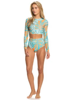 Roxy Pro Nose Ride - Langärmliger, Kürzerer Rashguard Für Frauen -Modereich Geschaft erjwr03666 roxyw bhb6 frt9