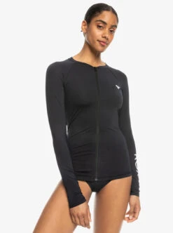 Roxy New Essentials - Langärmliger Rashguard Mit Reißverschluss Für Frauen -Modereich Geschaft erjwr03696 roxyw kvj0 frt1