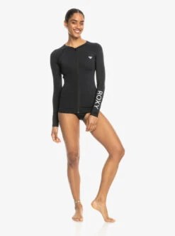 Roxy New Essentials - Langärmliger Rashguard Mit Reißverschluss Für Frauen -Modereich Geschaft erjwr03696 roxyw kvj0 frt9