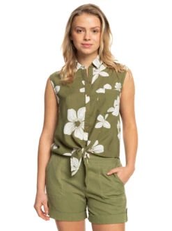 Roxy Tropical View - Ärmelloses Hemd Für Frauen -Modereich Geschaft erjwt03570 roxyw gng7 frt1