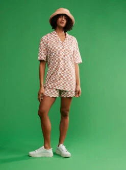 Roxy Aloha Sunset Check - Kurzärmliges Hemd Für Frauen -Modereich Geschaft erjwt03578 roxym wbk8 frt9