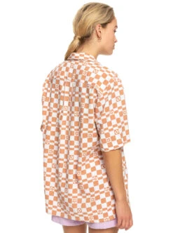 Roxy Aloha Sunset Check - Kurzärmliges Hemd Für Frauen -Modereich Geschaft erjwt03578 roxyw wbk8 bck1