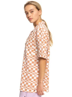 Roxy Aloha Sunset Check - Kurzärmliges Hemd Für Frauen -Modereich Geschaft erjwt03578 roxyw wbk8 frt2
