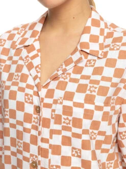 Roxy Aloha Sunset Check - Kurzärmliges Hemd Für Frauen -Modereich Geschaft erjwt03578 roxyw wbk8 frt3