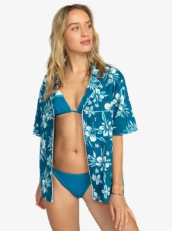 Roxy Life Button Up Mai Tai - Kurzärmliges Hemd Für Frauen -Modereich Geschaft erjwt03587 roxyw bsk6 frt1