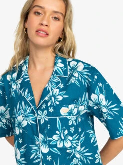 Roxy Life Button Up Mai Tai - Kurzärmliges Hemd Für Frauen -Modereich Geschaft erjwt03587 roxyw bsk6 frt3