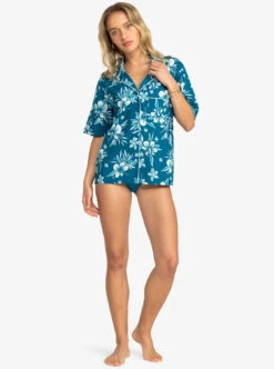 Roxy Life Button Up Mai Tai - Kurzärmliges Hemd Für Frauen -Modereich Geschaft erjwt03587 roxyw bsk6 frt9