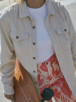 Roxy Let It Go - Langärmliges Kord-Hemd Für Frauen -Modereich Geschaft erjwt03591 roxyl teh0 frt3