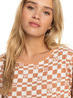 Roxy Power Check - Oversize Crop-T-Shirt Für Frauen -Modereich Geschaft erjzt05465 roxyw wbk8 frt3