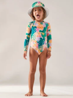 Roxy Paradisiac Island - Langärmliger Rashguard-Einteiler Für Mädchen 2-7