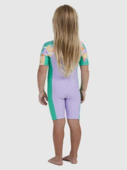 Roxy Paradisiac Island - Rashguard Mit 3/4 Ärmeln Und Reißverschluss Für Mädchen 2-7 -Modereich Geschaft erlwr03262 roxyw gpn5 bck1