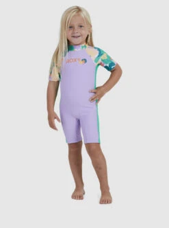 Roxy Paradisiac Island - Rashguard Mit 3/4 Ärmeln Und Reißverschluss Für Mädchen 2-7