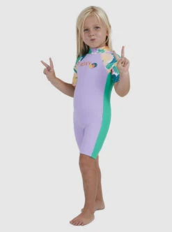 Roxy Paradisiac Island - Rashguard Mit 3/4 Ärmeln Und Reißverschluss Für Mädchen 2-7 -Modereich Geschaft erlwr03262 roxyw gpn5 sd1