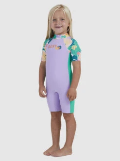 Roxy Paradisiac Island - Rashguard Mit 3/4 Ärmeln Und Reißverschluss Für Mädchen 2-7 -Modereich Geschaft erlwr03262 roxyw gpn5 sd2