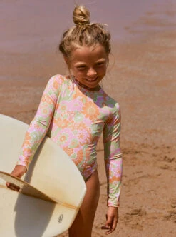 Roxy Happiness Feeling - Langärmliger Rashguard-Einteiler Für Mädchen 2-7