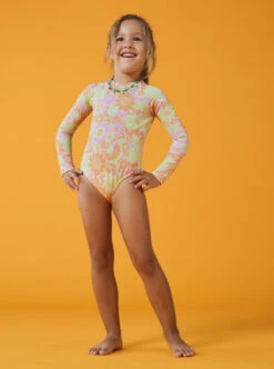 Roxy Happiness Feeling - Langärmliger Rashguard-Einteiler Für Mädchen 2-7 -Modereich Geschaft erlwr03270 roxym ngz7 bck9